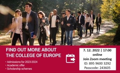 Online admission info meeting to postgradual programmes of the College of Europe /7.12./